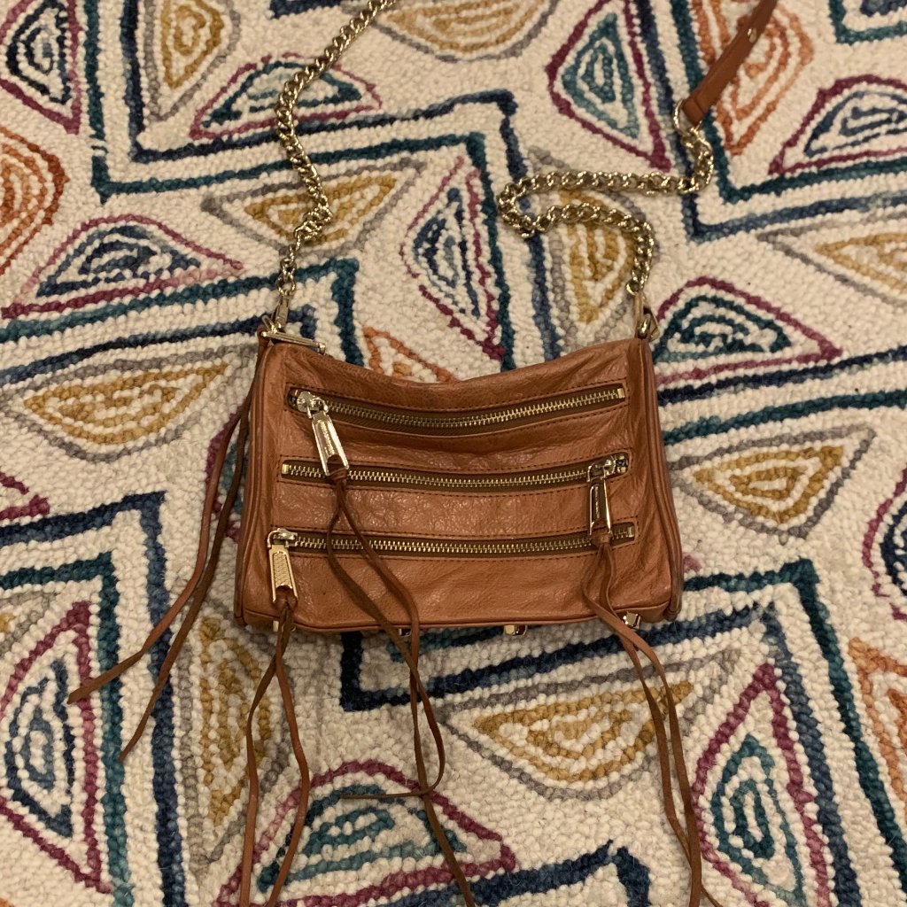Rebecca Minkoff Mini 5 Zip Clutch / Cross Body In Almond